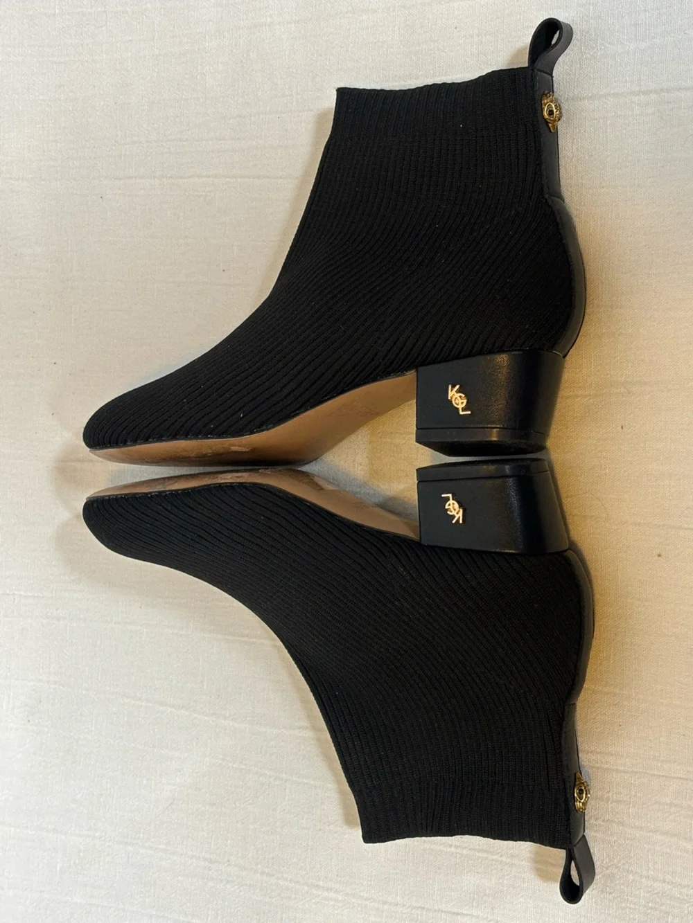 Kurt Geiger London Mini Elmer Slip-On Knit Ankle Booties-Black-JUNIOR Size 4